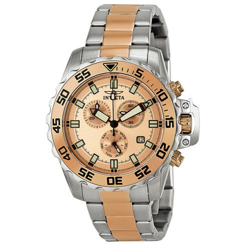 Invicta Pro Diver Chronograph Rose Dial Two-tone Men's Watch 13627 watches