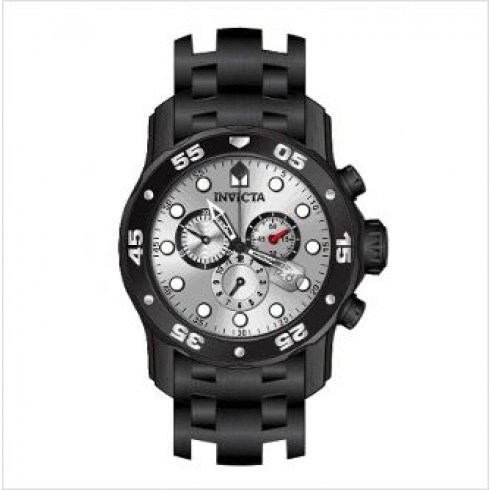 Invicta Pro Diver Chronograph Silver Dial Black Ion-plated Men's Watch 80075 watches