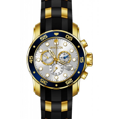 Invicta Pro Diver Chronograph Silver Dial Black Rubber Men's Watch 17880 watches