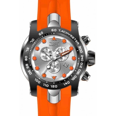 Invicta Pro Diver Chronograph Silver Dial Orange Silicone Men's Watch 17808 watches