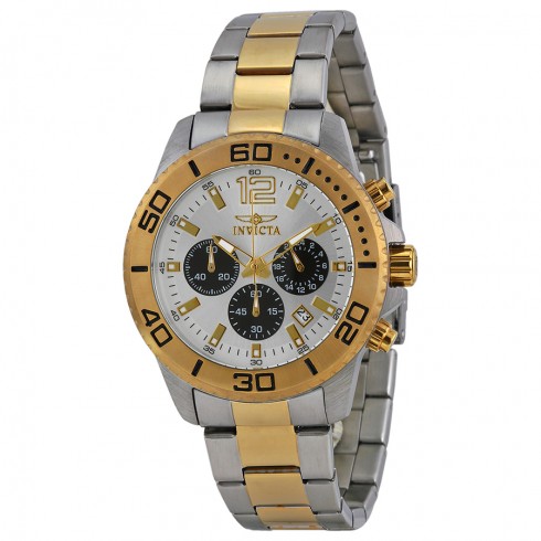 Invicta Pro Diver Chronograph Silver Dial Two-tone Men's Watch 17399 watches