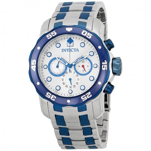 Invicta Pro Diver Chronograph Silver Dial Two-Tone Stainless Steel Men's Watch 13673 watches