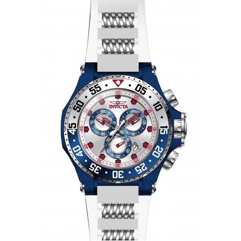 Invicta Pro Diver Chronograph Silver Dial White Polyurethane Men's Watch 21833 watches