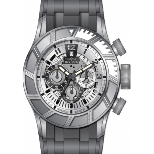 Invicta Pro Diver Chronograph Silver-tone Dial Grey Polyurethane Band Men's Watch 14027 watches