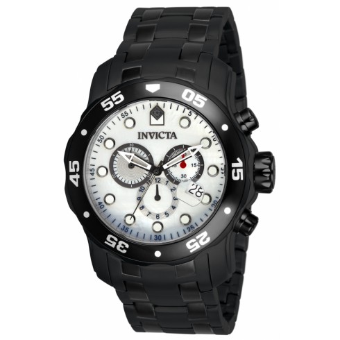 Invicta Pro Diver Chronograph White Dial Black Ion-plated Men's Watch 80076 watches