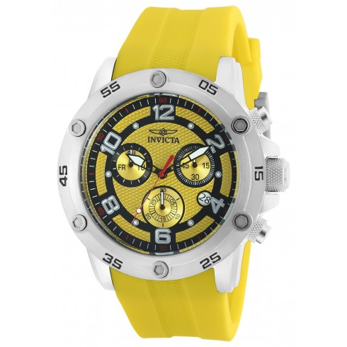 Invicta Pro Diver Chronograph Yellow and Black Dial Yellow Polyurethane Men's Watch 20032 watches