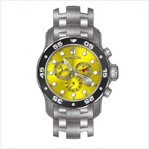 Invicta Pro Diver Chronograph Yellow Dial Stainless Steel Men's Watch 80055 watches