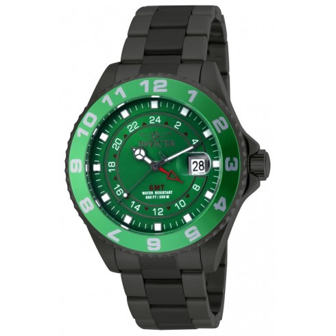 Invicta Pro Diver GMT Green Dial Gunmetal Ion-plated Men's Watch 18241 watches