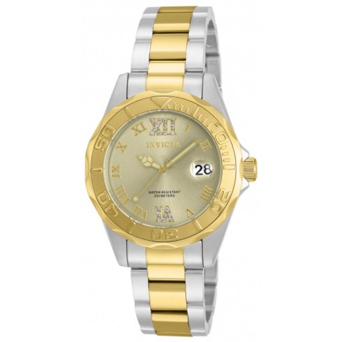 Invicta Pro Diver Gold Dial Two-tone Ladies Ladies Watch 17021 watches