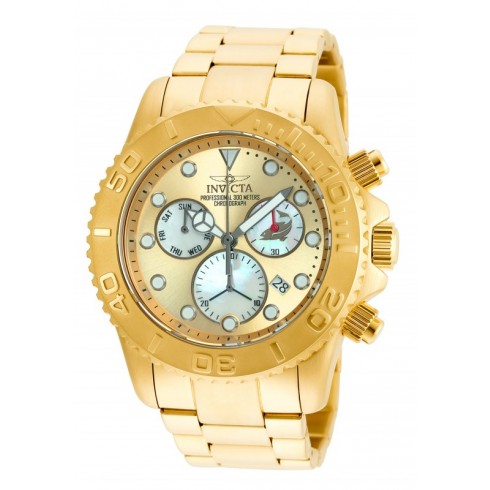 Invicta Pro Diver Gold Tone Dial Men's Chronograph Watch 20350 watches