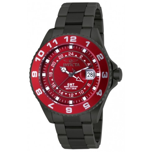 Invicta Pro Diver Grand Ocean GMT Red Dial Gunmetal Ion-plated Men's Watch 18242 watches