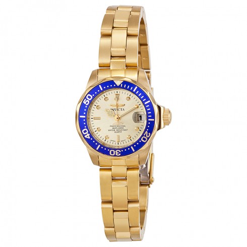 Invicta Pro Diver Light Champagne Dial Gold Ion-plated Ladies Watch 14126 watches