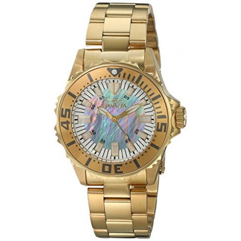Invicta Pro Diver Mother of Pearl Dial Gold-plated Men's Watch 17698 watches