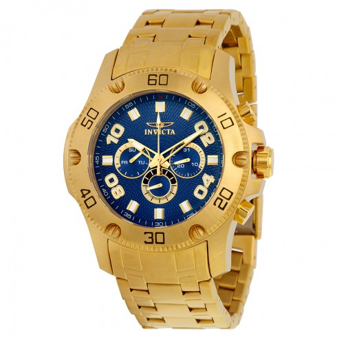 Invicta Pro Diver Multi-Function Blue Dial Yellow Gold-plated Men's Watch 19228 watches