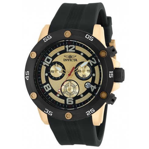 Invicta Pro Diver Multi-Function Gold Dial Black Polyurethane Men's Watch 20034 watches
