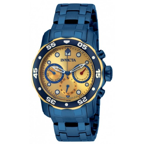 Invicta Pro Diver Multi-Function Gold Dial Blue Ion-plated Men's Watch 15034 watches