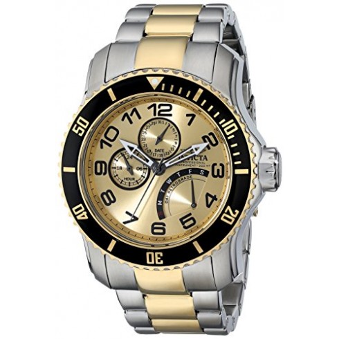 Invicta Pro Diver Multifunction Gold Dial Two-tone Men's Watch 17357 watches