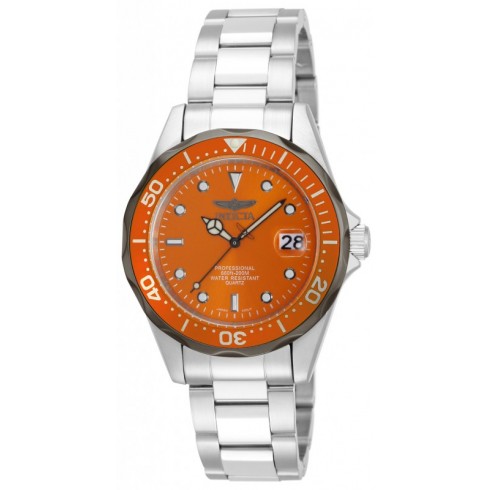 Invicta Pro Diver Orange Dial Stainless Steel Unisex Watch 12814 watches