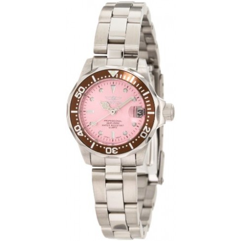 Invicta Pro Diver Pink Dial Stainless Steel Ladies Watch 11443 watches