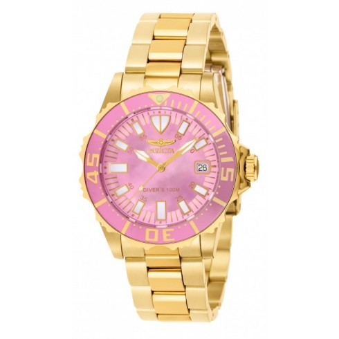 Invicta Pro Diver Pink Mother of Pearl Gold-plated Ladies Watch 10624 watches