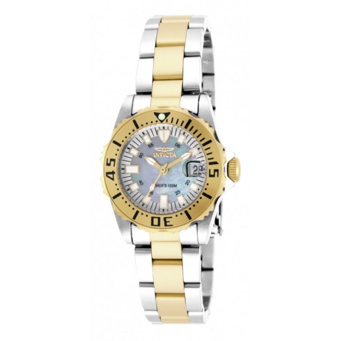 Invicta Pro Diver Platinum Mother of Pearl Dial Two-tone Ladies Watch 17383 watches