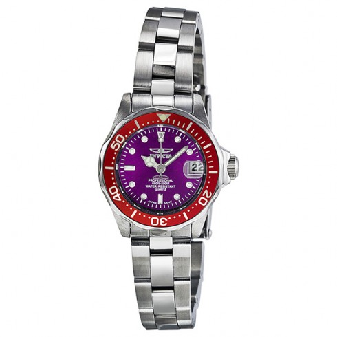 Invicta Pro Diver Purple Dial Stainless Steel Ladies Watch 12523 watches