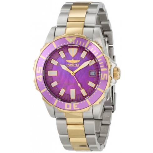 Invicta Pro Diver Purple Mother of Pearl Dial Two-tone Men's Watch 14354 watches