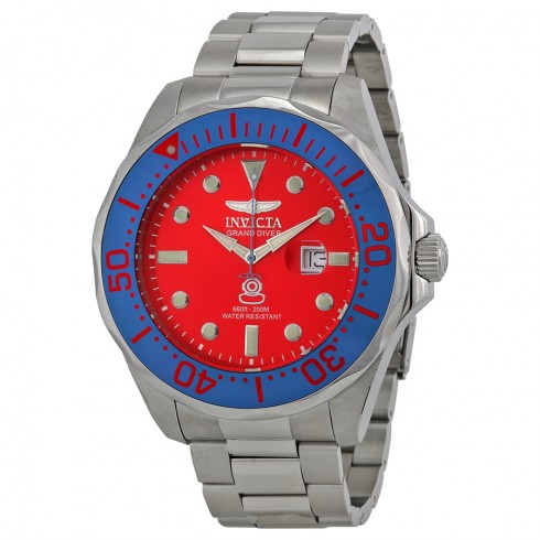 Invicta Pro Diver Red Dial Stainless Steel Men's Watch 14657 watches