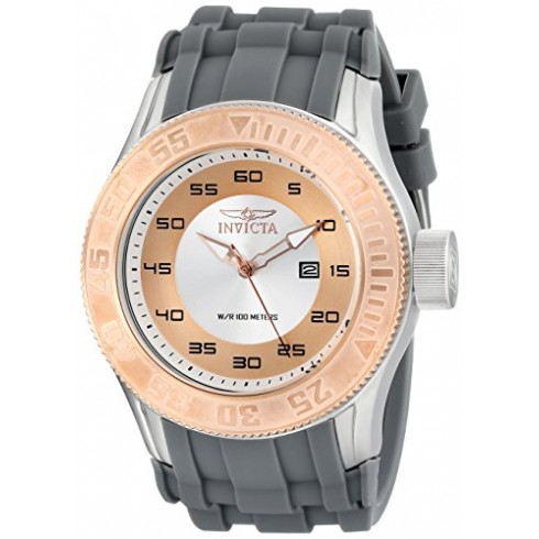 Invicta Pro Diver Rose and Silver Dial Grey Silicone Men's Watch 14832 watches