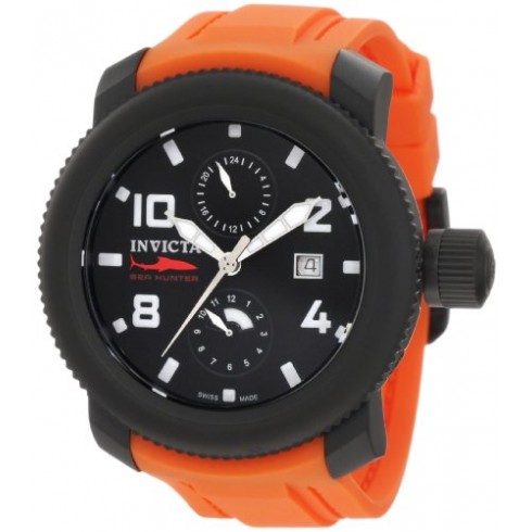 Invicta Pro Diver Sea Hunter GMT Black Dial Orange Polyurethane Men's Watch 1992 watches
