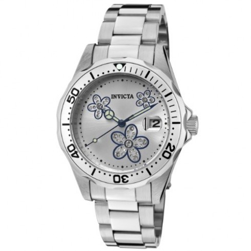 Invicta Pro Diver Silver Crystal-set Dial Stainless Steel Ladies Watch 12834 watches