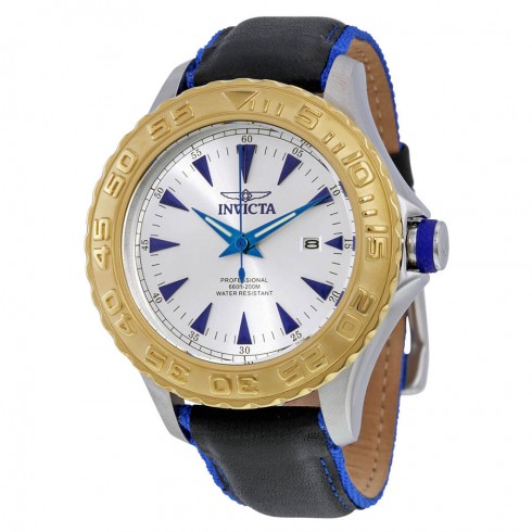Invicta Pro Diver Silver Dial Black Leather Men's Watch 12615 watches