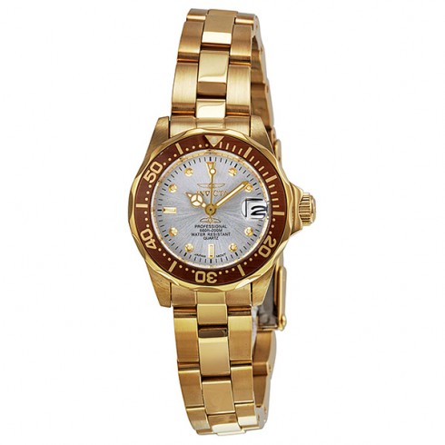 Invicta Pro Diver Silver Dial Gold-tone Stainless Steel Ladies Watch 12525 watches