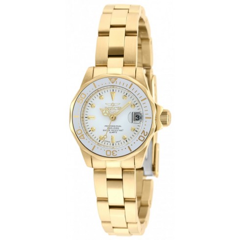 Invicta Pro Diver White Dial 18kt Gold-plated Ladies Watch 21534 watches