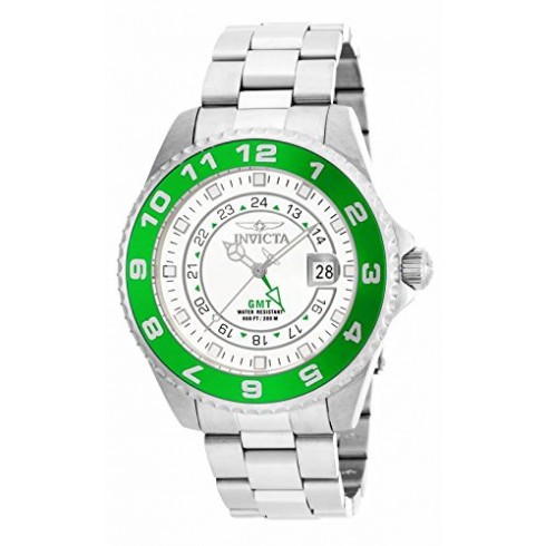Invicta Pro Diver White Dial Green Bezel Stainless Steel Men's Watch 17134 watches