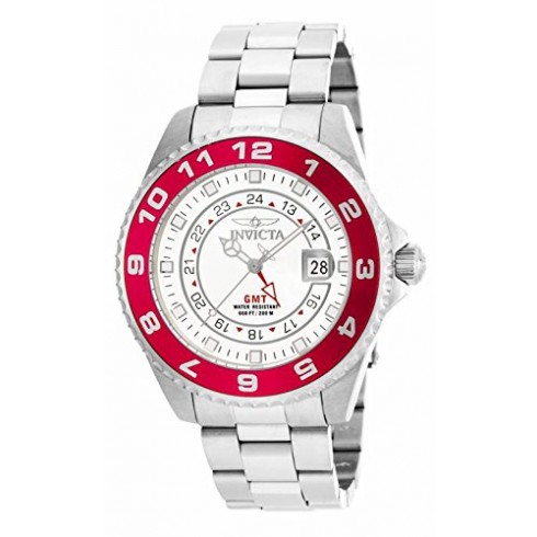 Invicta Pro Diver White Dial Red Bezel Stainless Steel Men's Watch 17130 watches