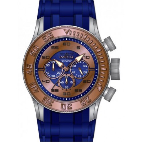 Invicta Pro Diver XL Chronograph Rose and Blue Dial Blue Silicone Men's Watch 14980 watches