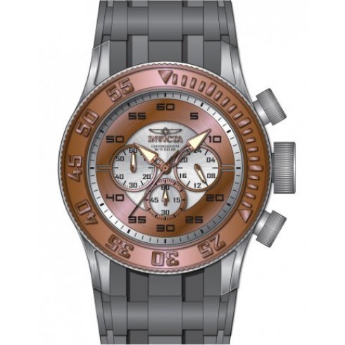 Invicta Pro Diver XL Chronograph Rose and Silver Dial Grey Silicone Men's Watch 14980 watches