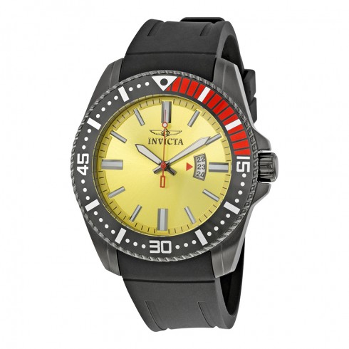 Invicta Pro Diver Yellow Dial Black Polyurethane Men's Watch 21448 watches