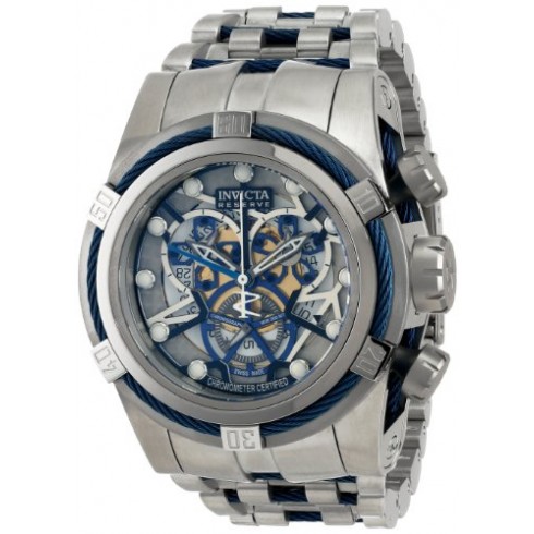 Invicta Reserve Bolt Chronograph Perforated Dial Stainless Steel Men's Watch watches