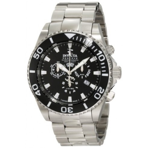 Invicta Reserve Chronograph Black Dial Stainless Steel Men's Watch 1020 watches