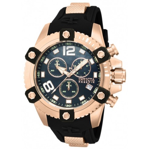 Invicta Reserve Chronograph Black Mother of Pearl Dial Black Polyurethane Men's Watch 80366 watches