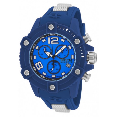 Invicta Reserve Chronograph Blue Dial Blue Polyurethane Men's Watch 17290 watches
