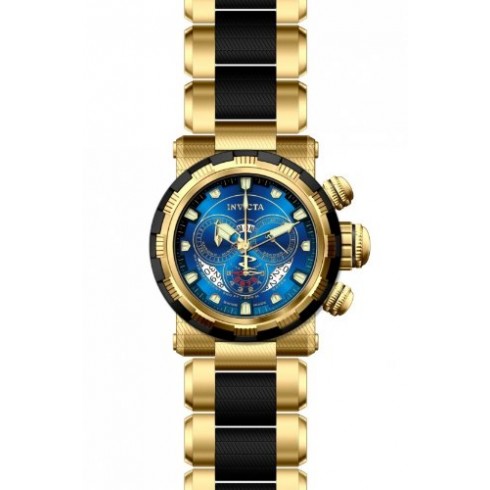 Invicta Reserve Chronograph Blue Dial Gold-tone and Black Polyurethane Men's Watch 80301 watches