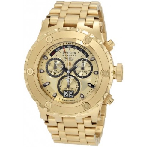 Invicta Reserve Chronograph Champagne Dial 18kt Gold Ion-plated Men's Watch 1568 watches