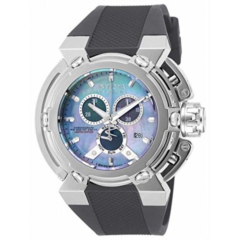 Invicta Reserve Chronograph Mother of Pearl Dial Black Polyurethane Men's Watch 18724 watches