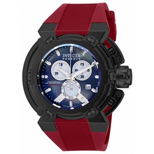 Invicta Reserve Chronograph Mother of Pearl Red Silicone Men's Watch 18726 watches