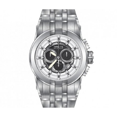Invicta Reserve Chronograph Silver Black Dial Stainless Steel Men's 14207 watches