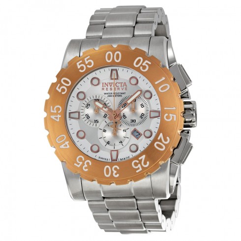 Invicta Reserve Chronograph Silver Dial Stainless Steel Men's Watch 1958 watches
