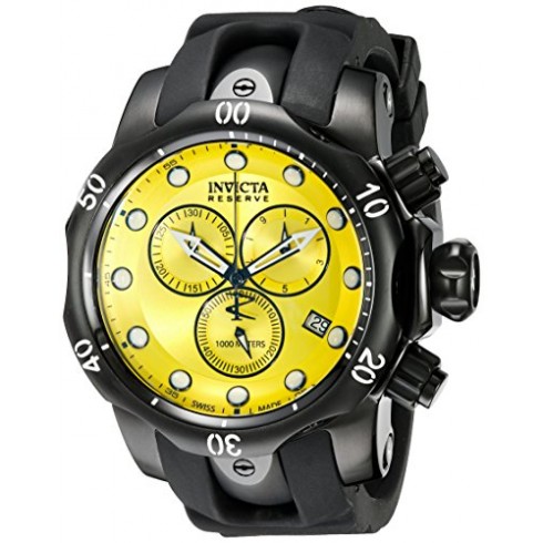 Invicta Reserve Chronograph Yellow Dial Black Rubber Men's Watch 5736 watches